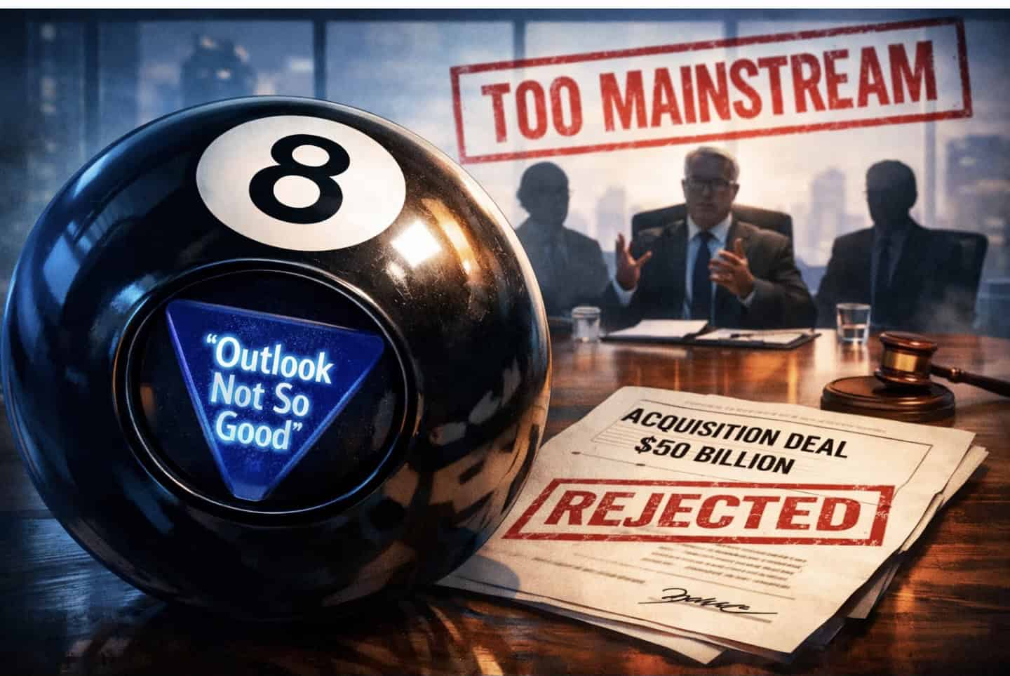 ‘Outlook Not So Good’: Magic 8-Ball Board Rejects $50B Acquisition for Being ‘Too Mainstream’-PART 2 OF A 3 PART NEWS SERIES