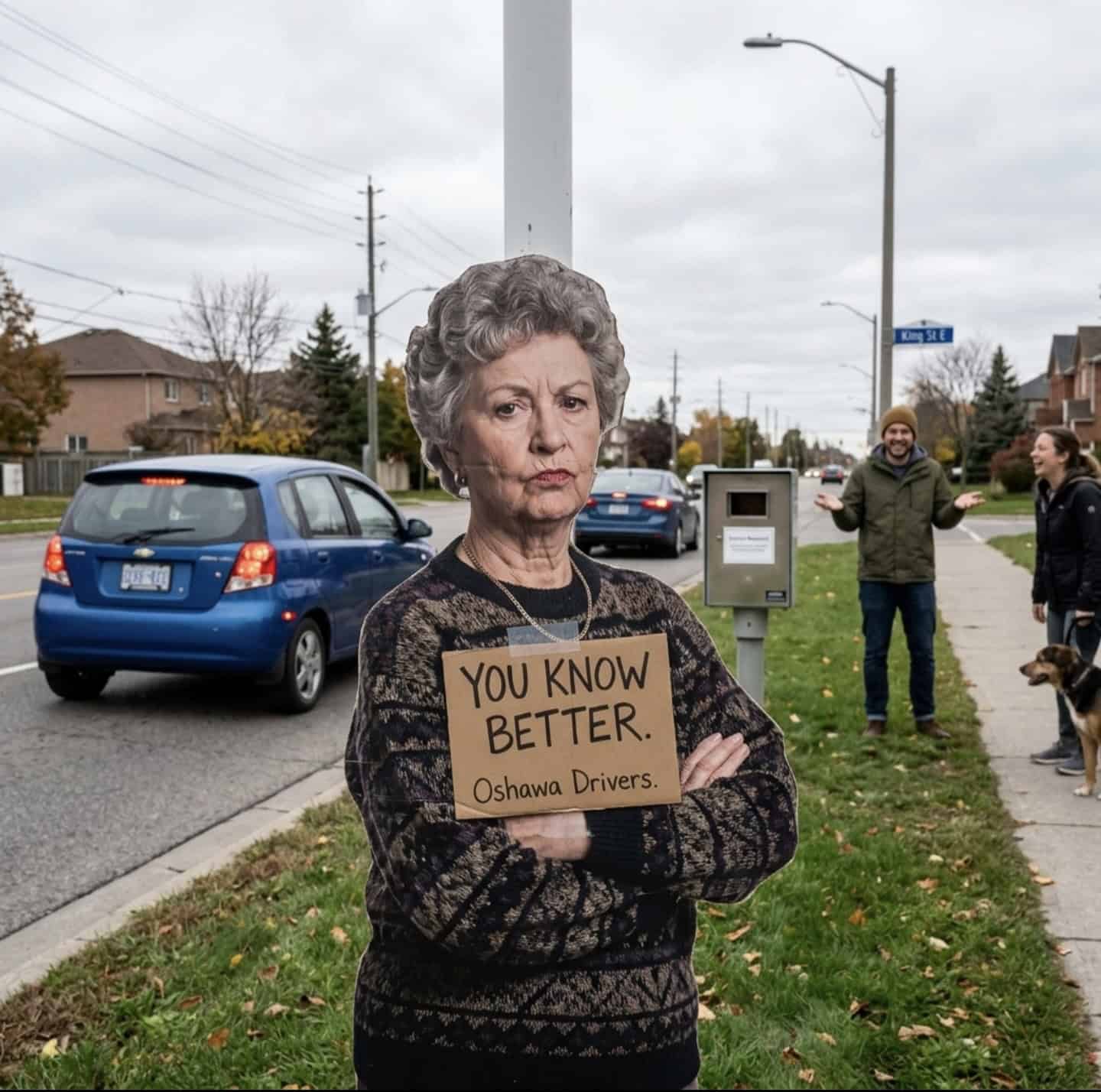 Oshawa Man Replaces Speed Camera with Cardboard Cutout of His Disappointed Mother; Traffic Drops to Zero