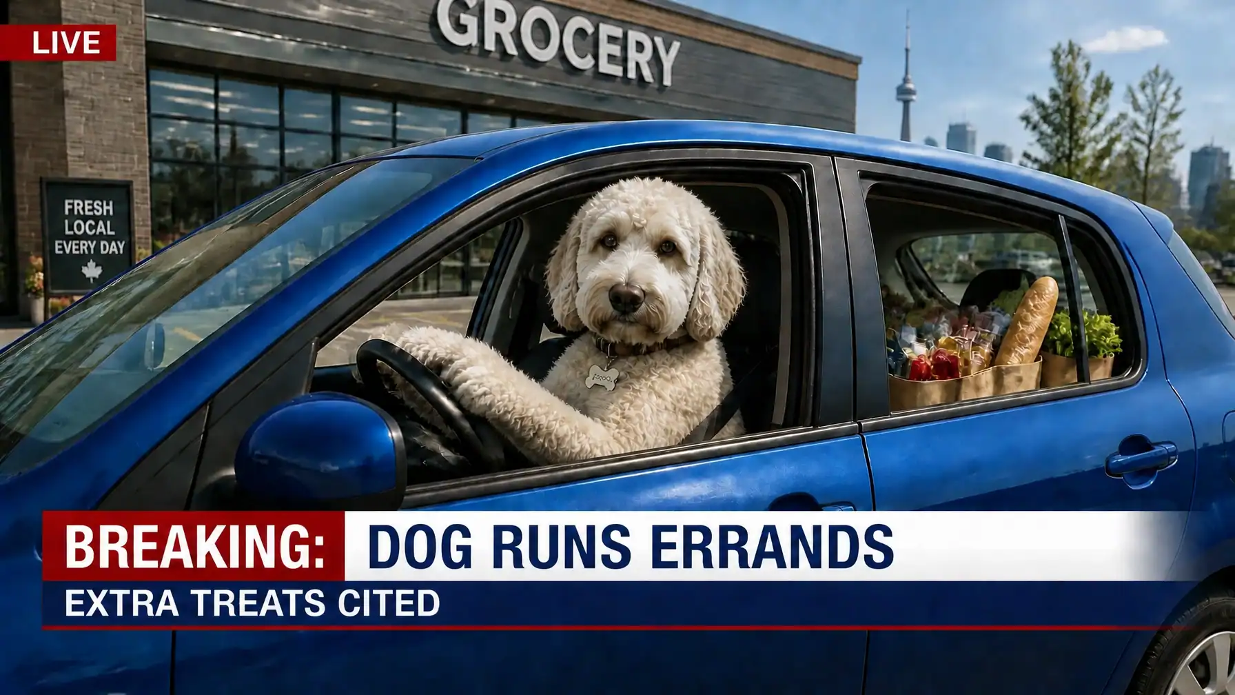 Dog Learns to Drive, Immediately Runs Errands Owner Forgot : Labradoodle Passes Written Test (Nobody Knows How), Keeps Buying Extra Treats and Parking Near Fire Hydrants
