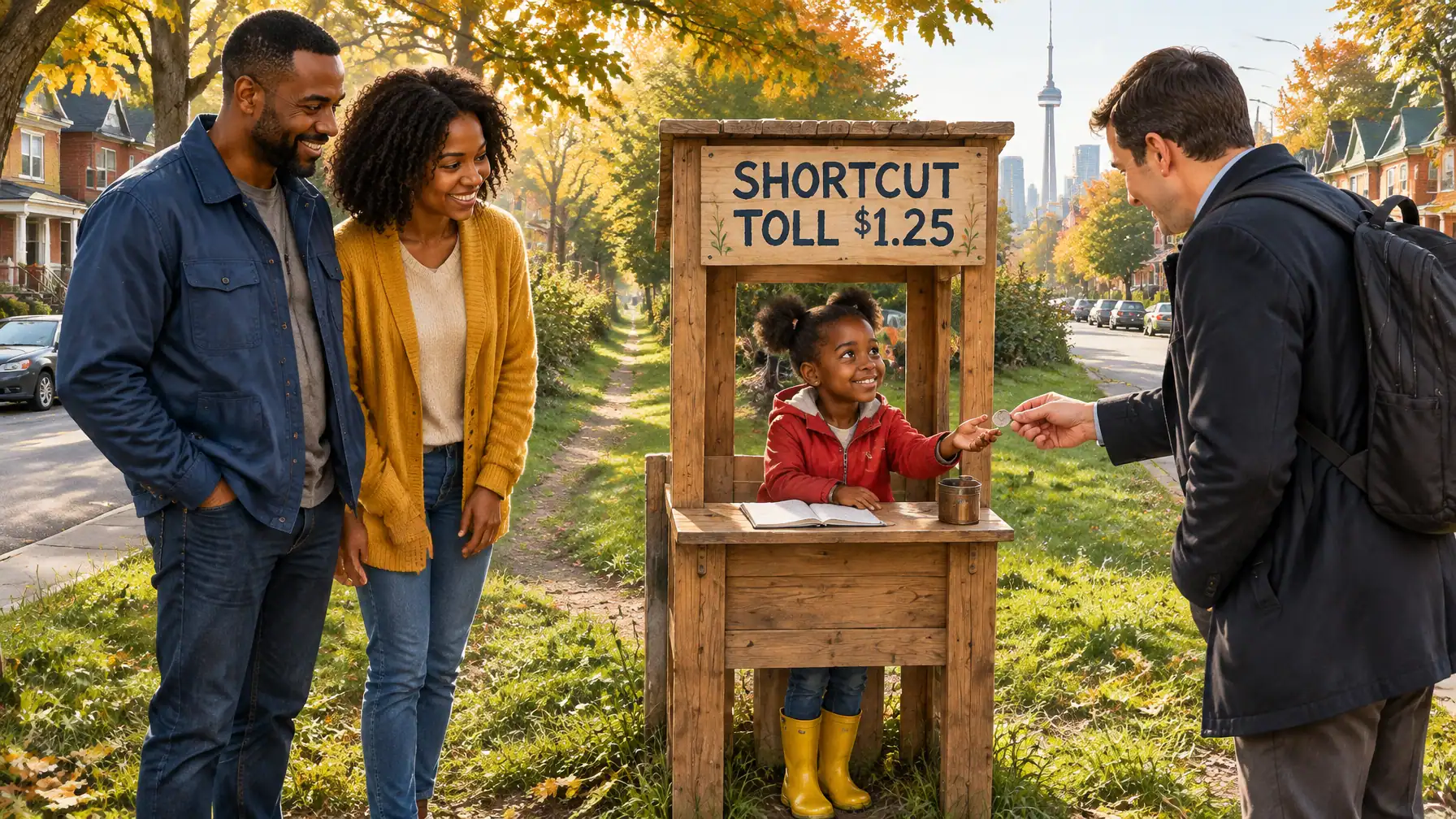 Local Six-Year-Old Collects Tolls on Neighbourhood Shortcut, Balances the Books, Expands Into Snack Stand. City Confirms It’s Collecting Taxes
